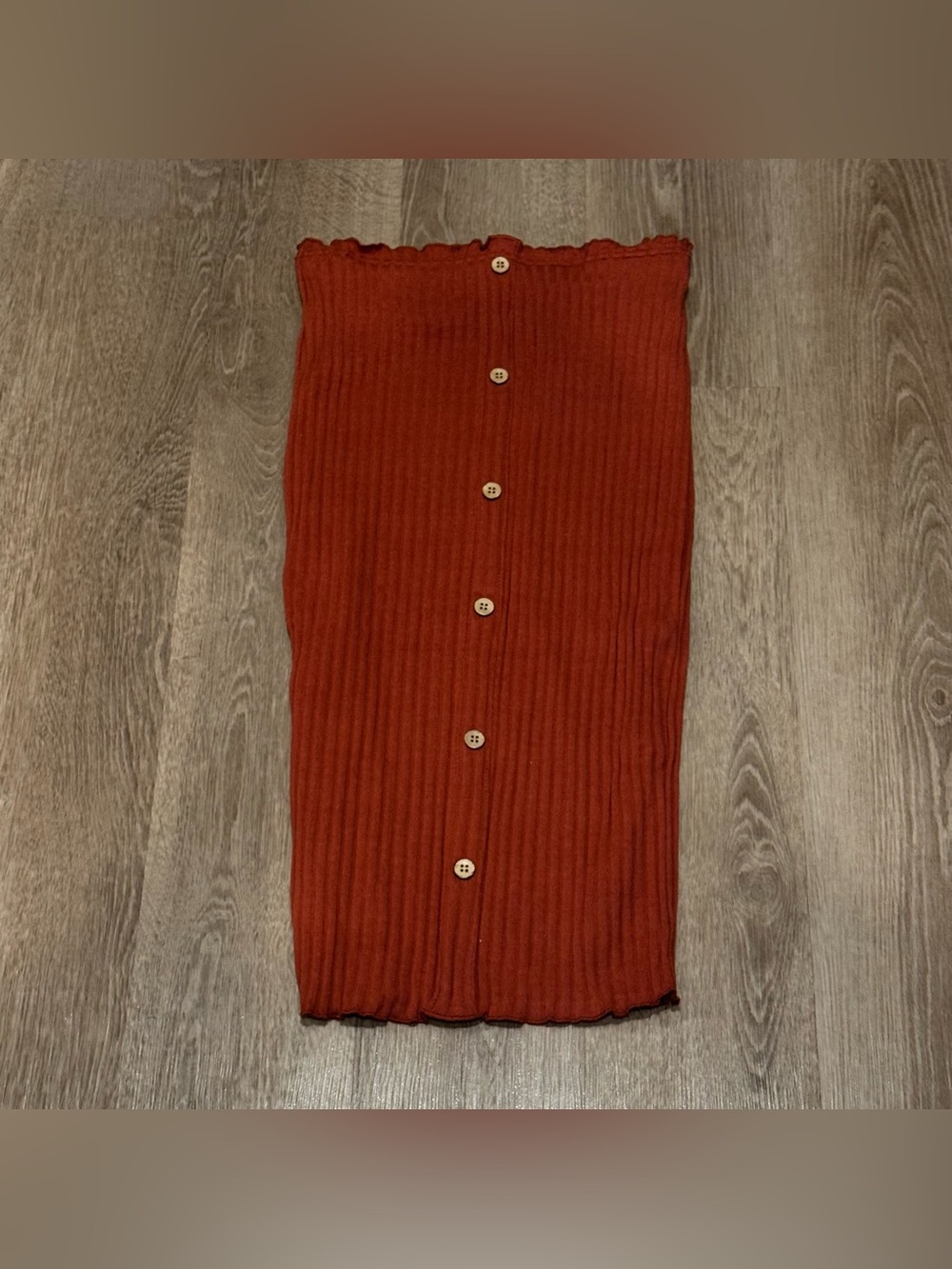 Rue21 Rust Ribbed Button-Front Midi Skirt Set - Picture 2 of 5